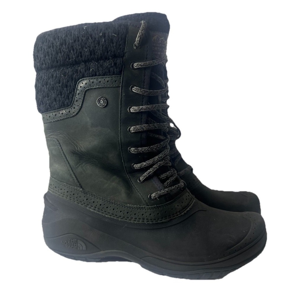 The North Face Boots Womens Size 10 Black Shellista II Lace Up Lined Waterproof